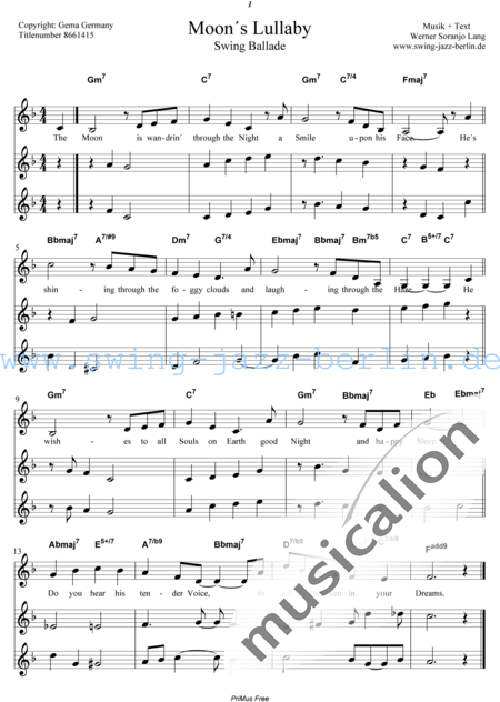 Lang, Werner Soranjo
: Cancion de cuna lunar - Solo>X+Coro>AAAXXX:3