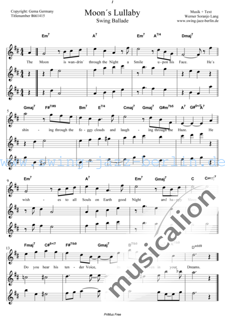 Lang, Werner Soranjo
: Cancion de cuna lunar - Solo>X+Coro>AAAXXX:5