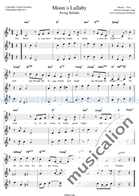Lang, Werner Soranjo
: Cancion de cuna lunar - Solo>X+Coro>AAAXXX:7