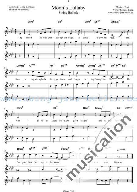 Lang, Werner Soranjo
: Cancion de cuna lunar - Solo>X+Coro>AAAXXX:8