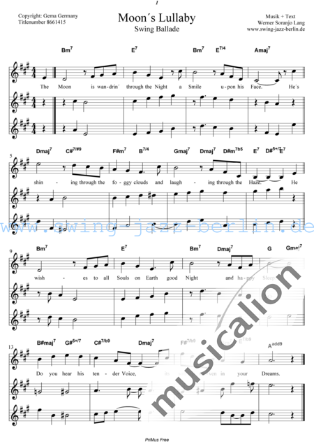 Lang, Werner Soranjo
: Cancion de cuna lunar - Solo>X+Coro>AAAXXX:9
