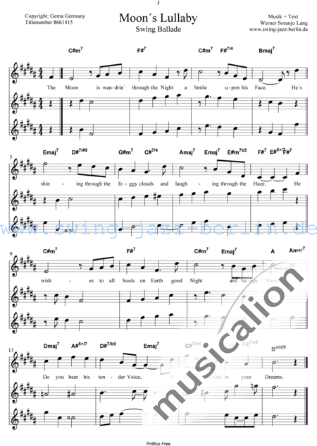 Lang, Werner Soranjo
: Cancion de cuna lunar - Solo>X+Coro>AAAXXX:11