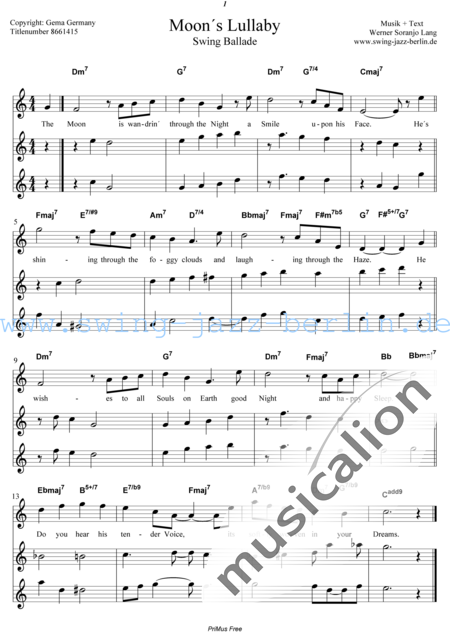 Lang, Werner Soranjo
: Cancion de cuna lunar - Solo>X+Coro>AAAXXX:12