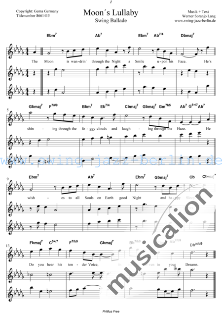 Lang, Werner Soranjo
: Cancion de cuna lunar - Solo>X+Coro>AAAXXX:13