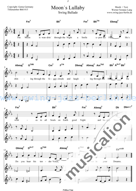 Lang, Werner Soranjo
: Cancion de cuna lunar - Solo>X+Coro>AAAXXX:14
