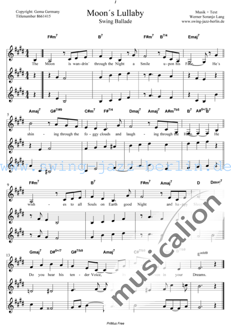 Lang, Werner Soranjo
: Cancion de cuna lunar - Solo>X+Coro>AAAXXX:15