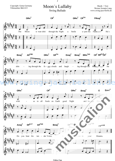 Lang, Werner Soranjo
: Cancion de cuna lunar - Solo>X+Coro>AAAXXX:16