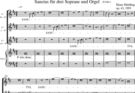 Miehling, Klaus: Sanctus - Solo>sop3+Organ:0