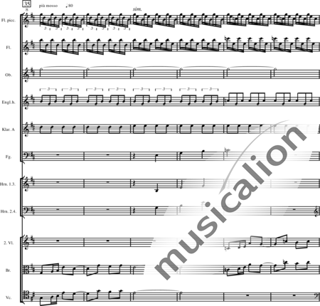 Miehling, Klaus: Ballettmusik II - Englischhorn+Harfe+[Fl2+Ob2+KlarA2+Fg2]+[Hn4+Pos3+Trp2]+Pk2+[Vl8+Vla3+Vc4+Kb2]:56