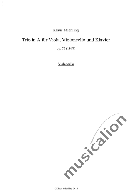 Miehling, Klaus: Trio in A Major for viola, violoncello and piano - Viola+Violoncello+Piano:36