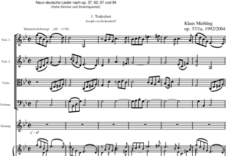 Miehling, Klaus: Deutsche Lieder (9) - Solo>Sop+Klavier+[Vl2+Vla+Vc]:0