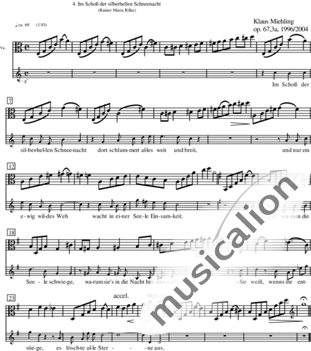 Miehling, Klaus: Deutsche Lieder (9) - Solo>Sop+Klavier+[Vl2+Vla+Vc]:53