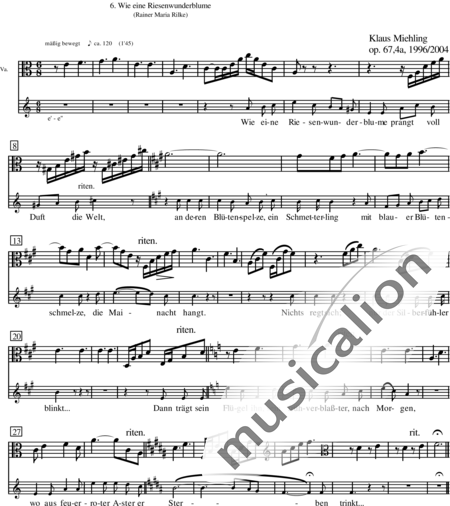 Miehling, Klaus: Deutsche Lieder (9) - Solo>Sop+Klavier+[Vl2+Vla+Vc]:55