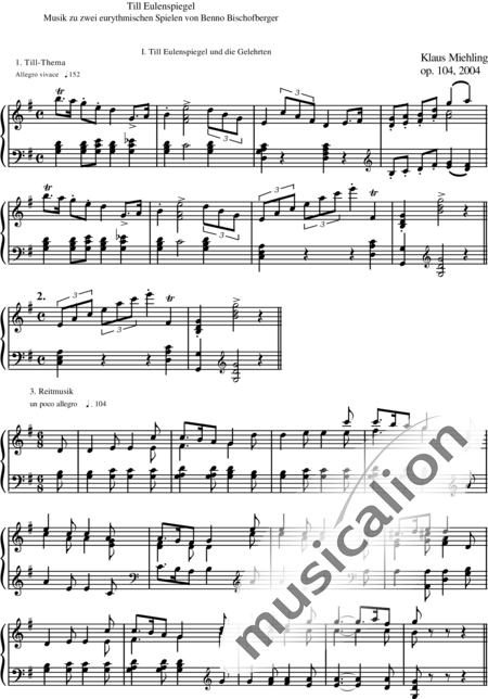 Miehling, Klaus: Till Eulenspiegel - Piano+[Fl+Ob]+[Vln2+Vlc+Db]:25