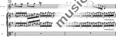Miehling, Klaus: Konzert in E für Violine und Orchester - Violine+[Fl2+Ob2+Ehn+KlarA2+Fg2]+[PosB2+Hn4+TrpB2]+Pk+[Vl2+Vla+Vc+Kb]:5
