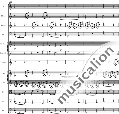 Miehling, Klaus: Konzert in E für Violine und Orchester - Violine+[Fl2+Ob2+Ehn+KlarA2+Fg2]+[PosB2+Hn4+TrpB2]+Pk+[Vl2+Vla+Vc+Kb]:49