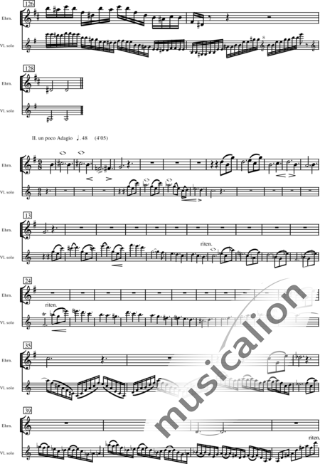 Miehling, Klaus: Konzert in E für Violine und Orchester - Violine+[Fl2+Ob2+Ehn+KlarA2+Fg2]+[PosB2+Hn4+TrpB2]+Pk+[Vl2+Vla+Vc+Kb]:131