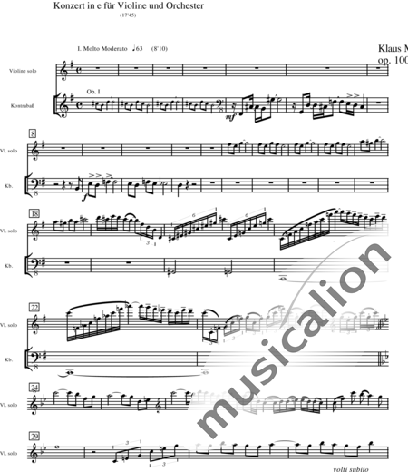 Miehling, Klaus: Konzert in E für Violine und Orchester - Violine+[Fl2+Ob2+Ehn+KlarA2+Fg2]+[PosB2+Hn4+TrpB2]+Pk+[Vl2+Vla+Vc+Kb]:276