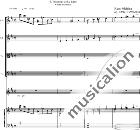 Miehling, Klaus: Acht französische Lieder - Solo>Sop+Klavier+[Vl2+Vla+Vc]:72