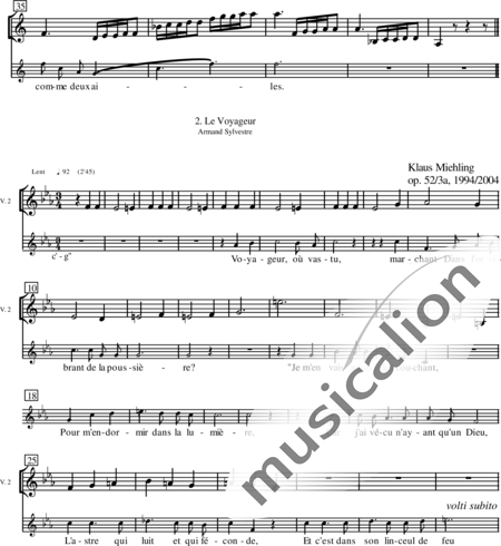 Miehling, Klaus: Ocho canciones francesas - Solo>sop+Piano+[Vl2+Vla+Vc]:132