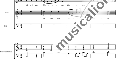 Bach, Johann Sebastian: Ich will den Namen Gottes loben - Choir>SATB+Cnt+[Vln2+Vla+Vlc]:1
