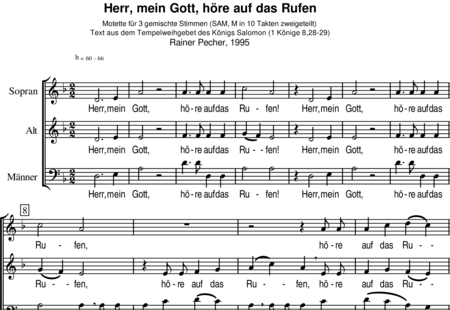 Pecher, Rainer: Herr, mein Gott, höre auf das Rufen - Choir>SATB:0