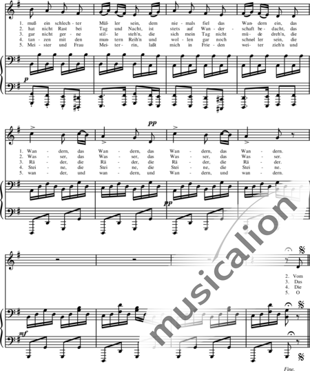 Das Wandern Ist Des Müllers Lust Noten Das Wandern (Das Wandern ist des Müllers Lust) (D 795/ 1, op. 25/1