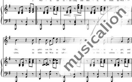 Schubert, Franz (Peter): Der Musensohn (Durch Feld und Wald ...)(Later version in G Major) - Solo>sop+Piano:1