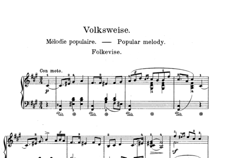 Grieg, Edvard Hagerup: Volksweise (Folk Melody) - Piano:0