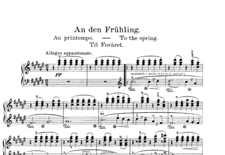 Grieg, Edvard Hagerup: An den Frühling (To Spring) - Piano:0
