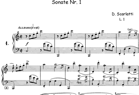 Scarlatti, Domenico: Sonata No. 1 - Piano:0