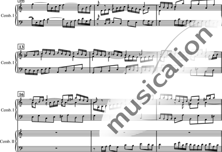 Bach, Johann Sebastian: Concierto C–mayor para dos Cémbalos y Cuerdas 3.Movimiento - Cémbalo 2+BC+[Vl2+Vla]:1
