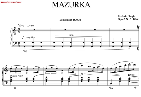 Chopin, Frederic: Mazurka C-Dur - Klavier:0