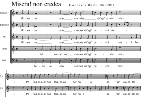 Wert, Giaches de
: Misera! non credea - Coro>SSATB:0
