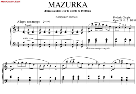 Chopin, Frederic: Mazurka en Do mayor - Piano:0