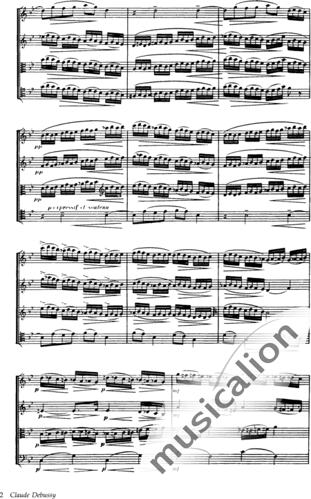 Debussy, Claude: String Quartet in G Minor - Violin 2+Viola+Vlc:2