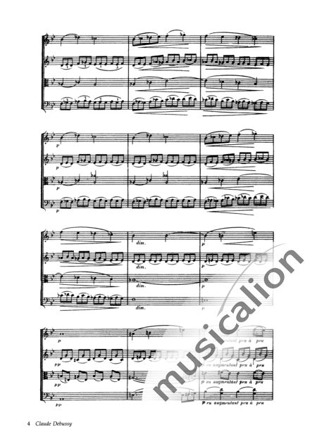 Debussy, Claude: String Quartet in G Minor - Violin 2+Viola+Vlc:4