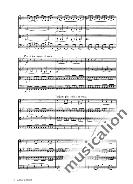 Debussy, Claude: String Quartet in G Minor - Violin 2+Viola+Vlc:14