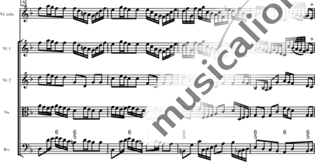 Miehling, Klaus: Concerto in F Major for baroque violin, baroque string orchestra and basso conti - Violin+[Vla+Vlc]:1