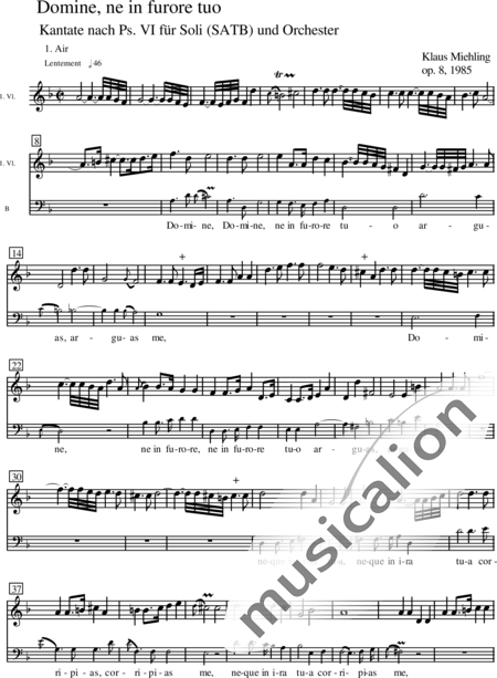 Miehling, Klaus: Domine, ne in furore tuo - Chor>SATB+BC+[Vl2+Vla+Vc]:60
