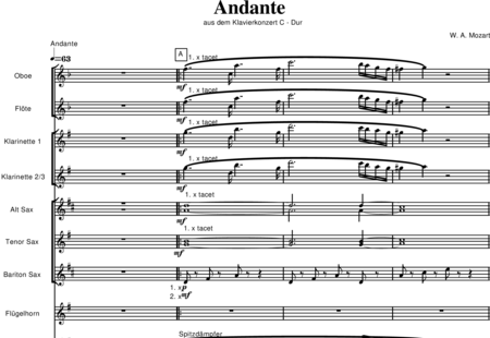 Mozart, Wolfgang Amadeus: andante del Concierto para piano en Do mayor (arreglo) - Flauta+[Ob+Clar3+Sx3]+[Trb4+Cr7+Trp2+Tb2]+Perc:0