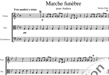 Zink, Stefan: Marche funebre (für Streichtrio) - Violine+[Vla+Vc]:0