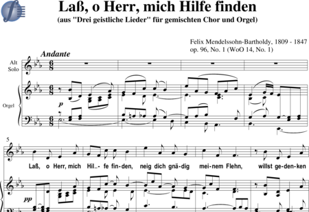 Mendelssohn Bartholdy, Felix: Laß, o Herr, mich Hilfe finden - Solo>Ten+Chor>SATB+Orgel:0
