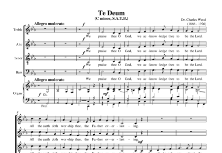 Wood, Charles: Te Deum in c-moll - Chor>SATB+Orgel:0