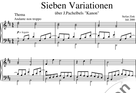 Zink, Stefan: Sieben Variationen über Pachelbels - Klavier:0