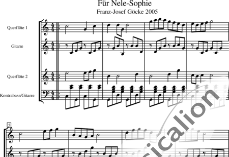 Göcke, Franz-Josef August: Für Nele-Sophie - Flute 2+Gtr+Db:0