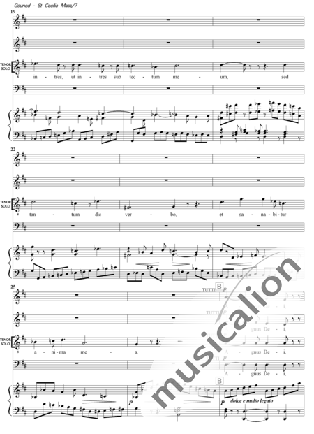 Gounod, Charles: Messe Solennelle de Sainte Cecile (Solemn Mass for St. Cecilia),  Agnus Dei - Choir>SATB+Organ:3