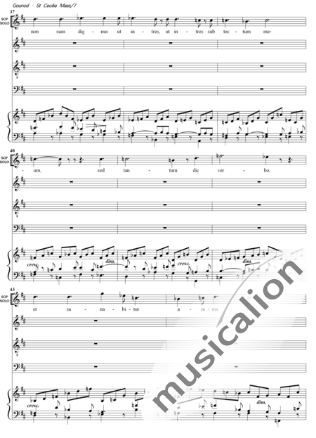 Gounod, Charles: Messe Solennelle de Sainte Cecile (Solemn Mass for St. Cecilia),  Agnus Dei - Choir>SATB+Organ:5