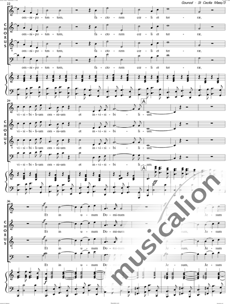 Gounod, Charles: Messe Solennelle de Sainte Cécile (Solemn Mass for St. Cecilia),  Credo - Choir>SATB+Organ:2
