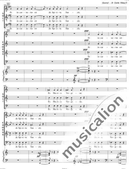 Gounod, Charles: Messe Solennelle de Sainte Cécile (Solemn Mass for St. Cecilia),  Credo - Choir>SATB+Organ:6